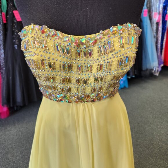 Mori Lee 95012 Yellow Size 4 Prom Dress/Formal Gown - Picture 2 of 7